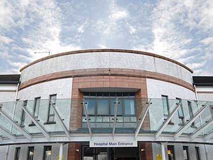 A hospital main entrance
