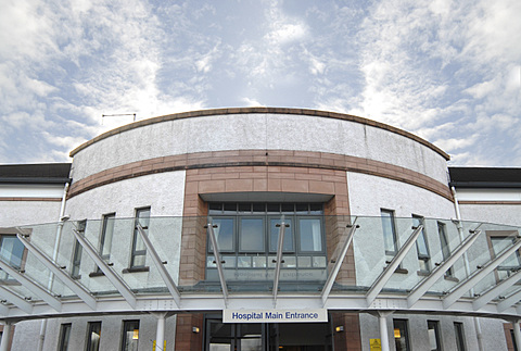 A hospital main entrance
