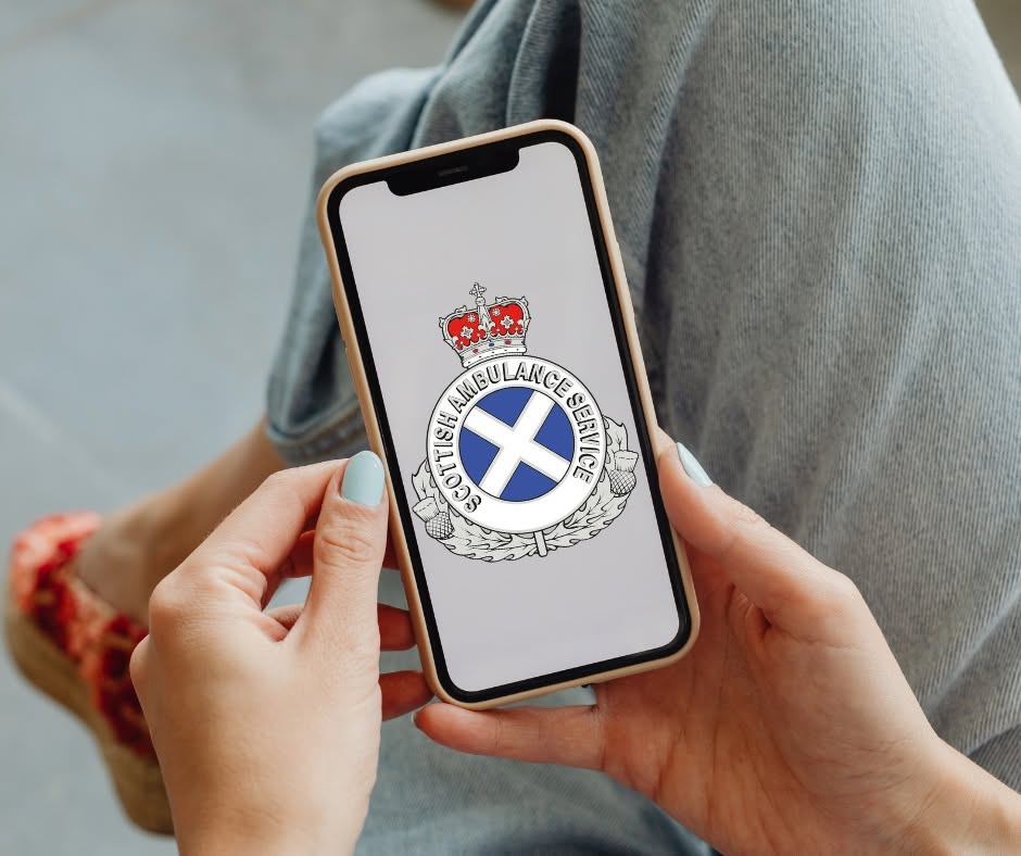 Picture or a mobile phone screen with a SAS logo on the front