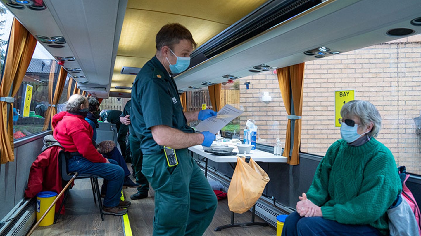 On board the vaccination bus