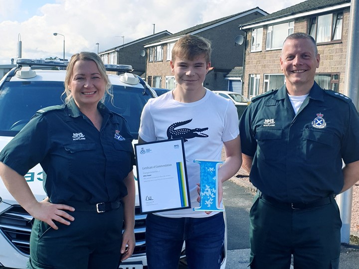 Alfie presented with his certificate