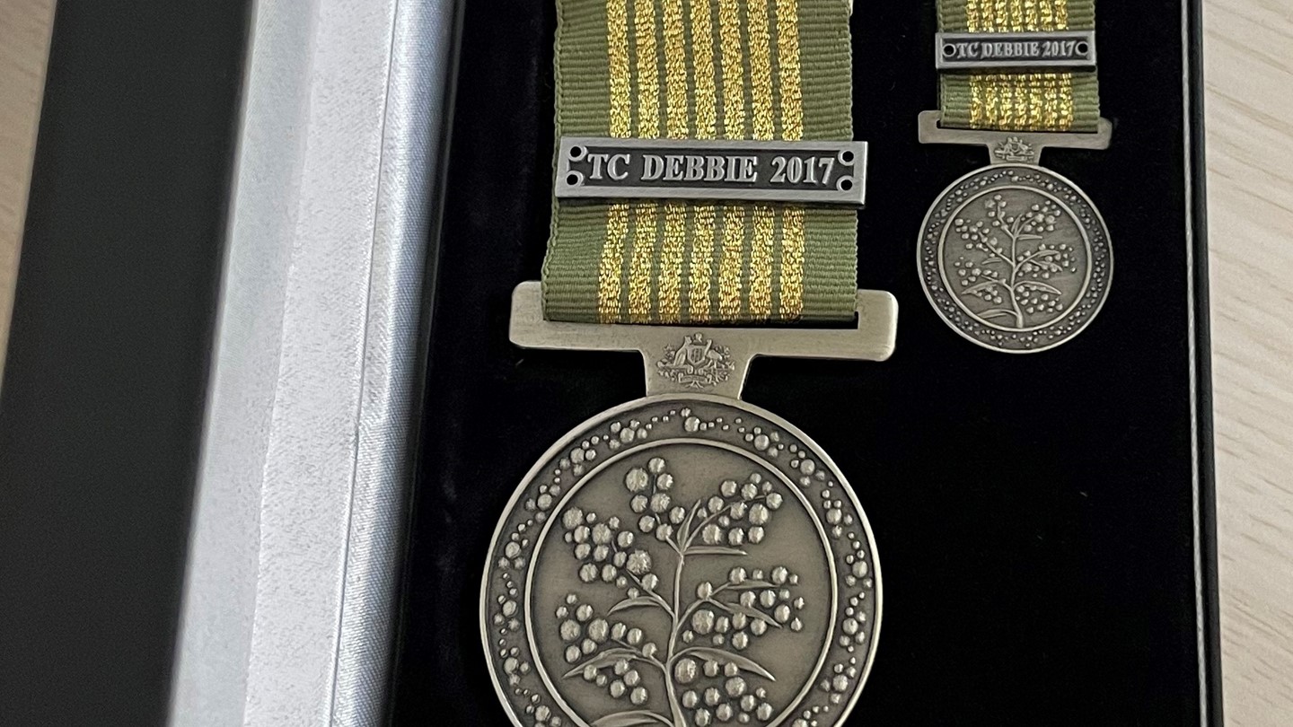 Up close shot of medal