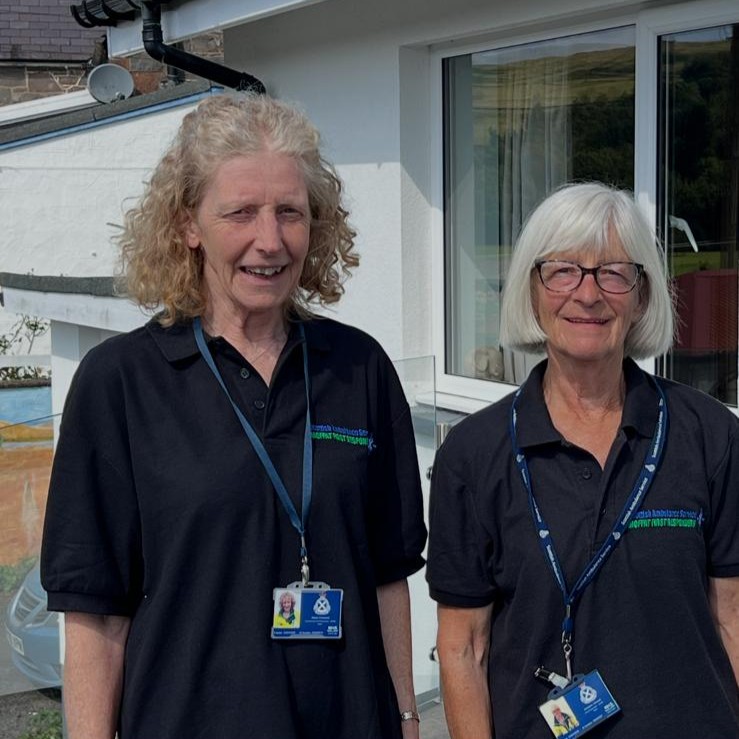 Ally and Christine from Moffat CFR group stood together in uniform.