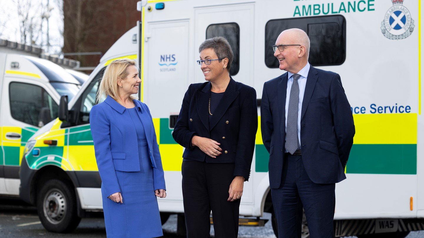 Pauline Howie, Professor Jill Pell and Tom Steele