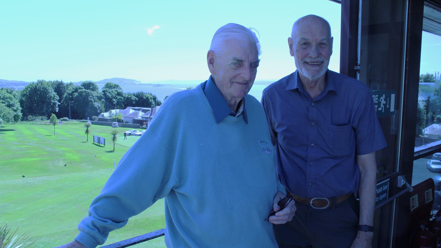 Jim and Alistair at the golf club