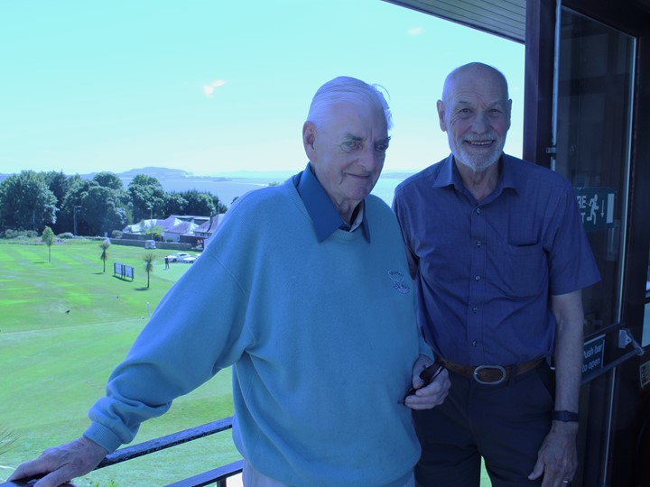 Jim and Alistair at the golf club