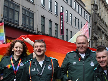 Members of staff at a Pride Event