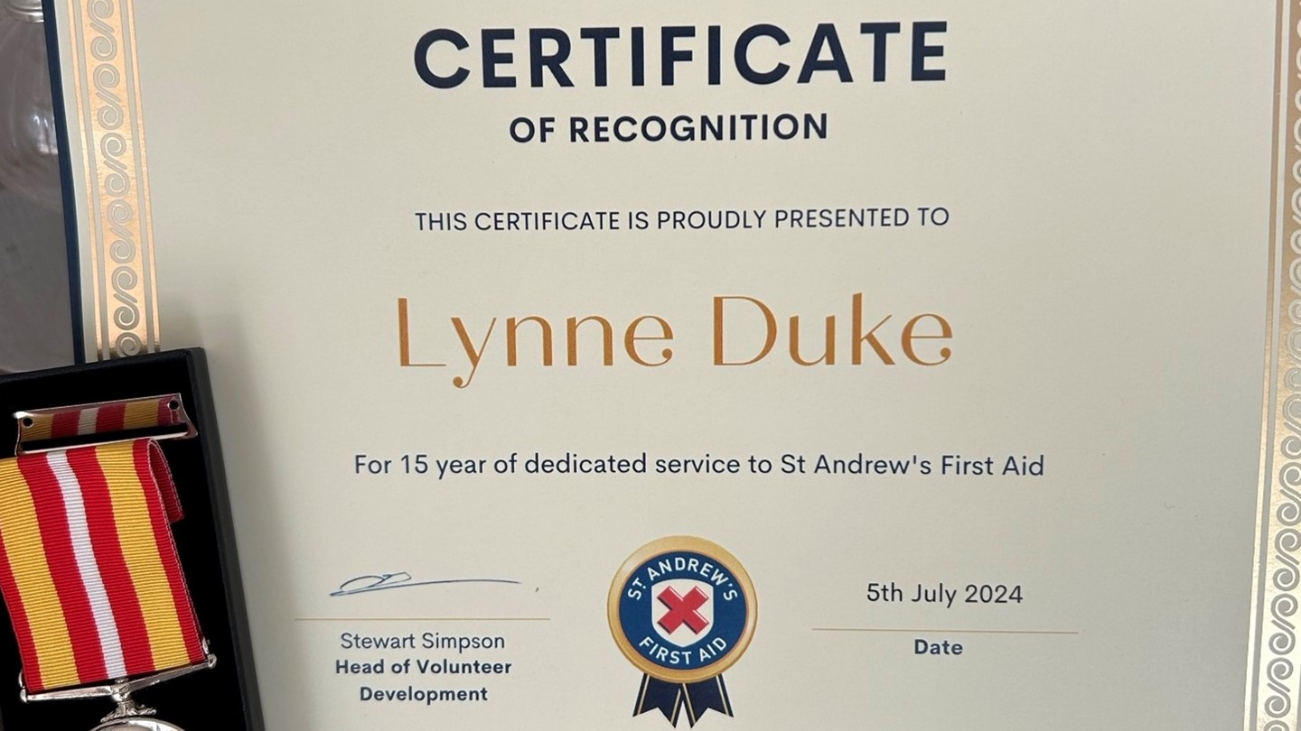 Certificate of Recognition for Lynne Duke