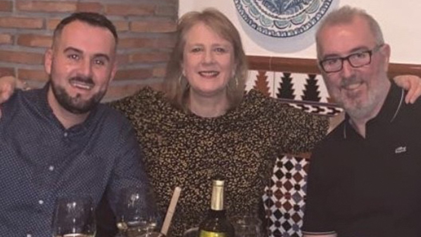 Bob Beveridge with his wife Elaine and son Stewart