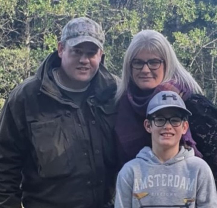 Melissa with her son Cameron and partner Gary