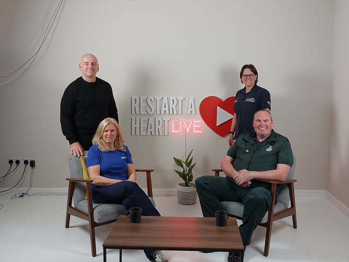 Dr Gareth Clegg, Susan Gardner, Julie Starling, Steven Short in a studio.